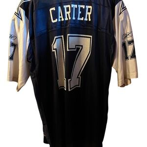 Vintage Dallas Cowboys Reebok Quincy Carter Black and White Jersey Shirt